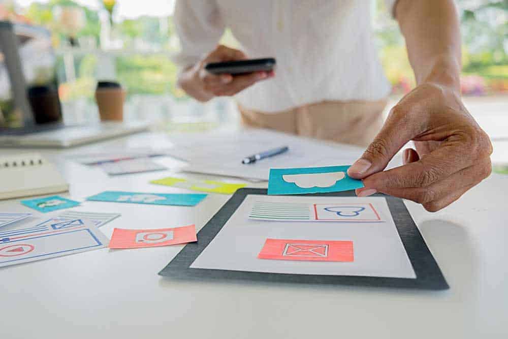 woman redesigning website