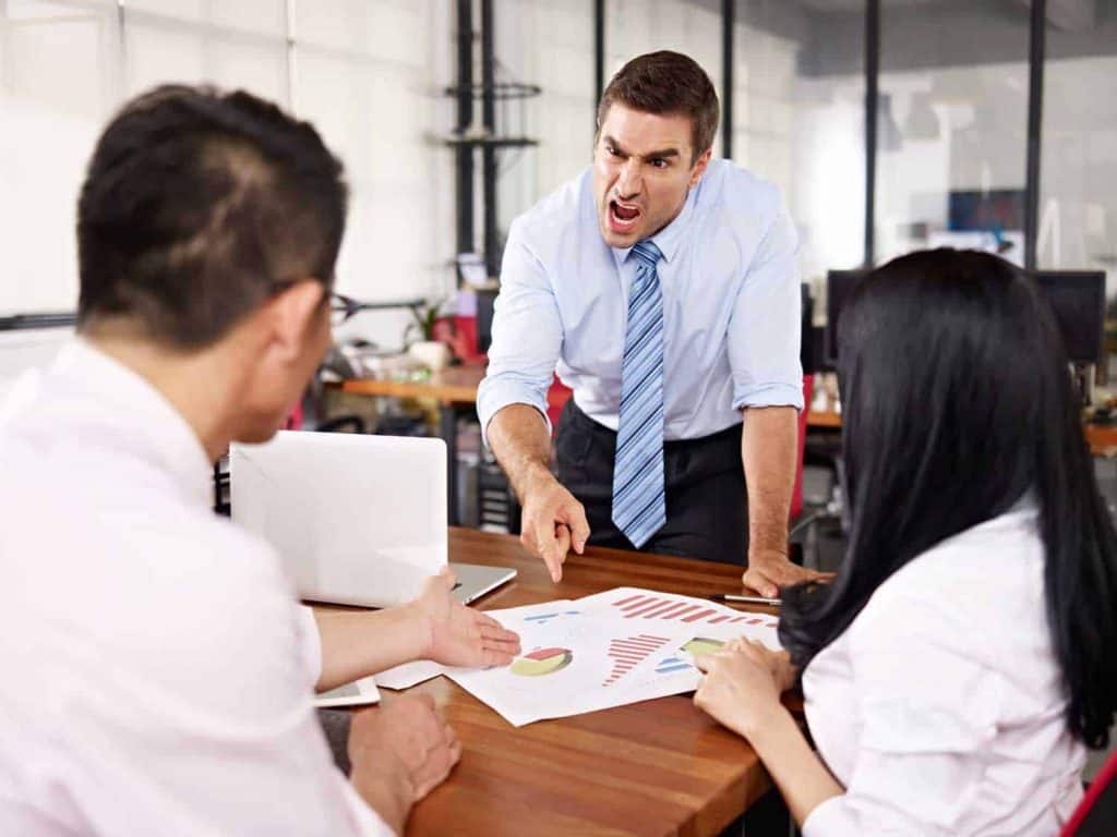 boss yelling at work